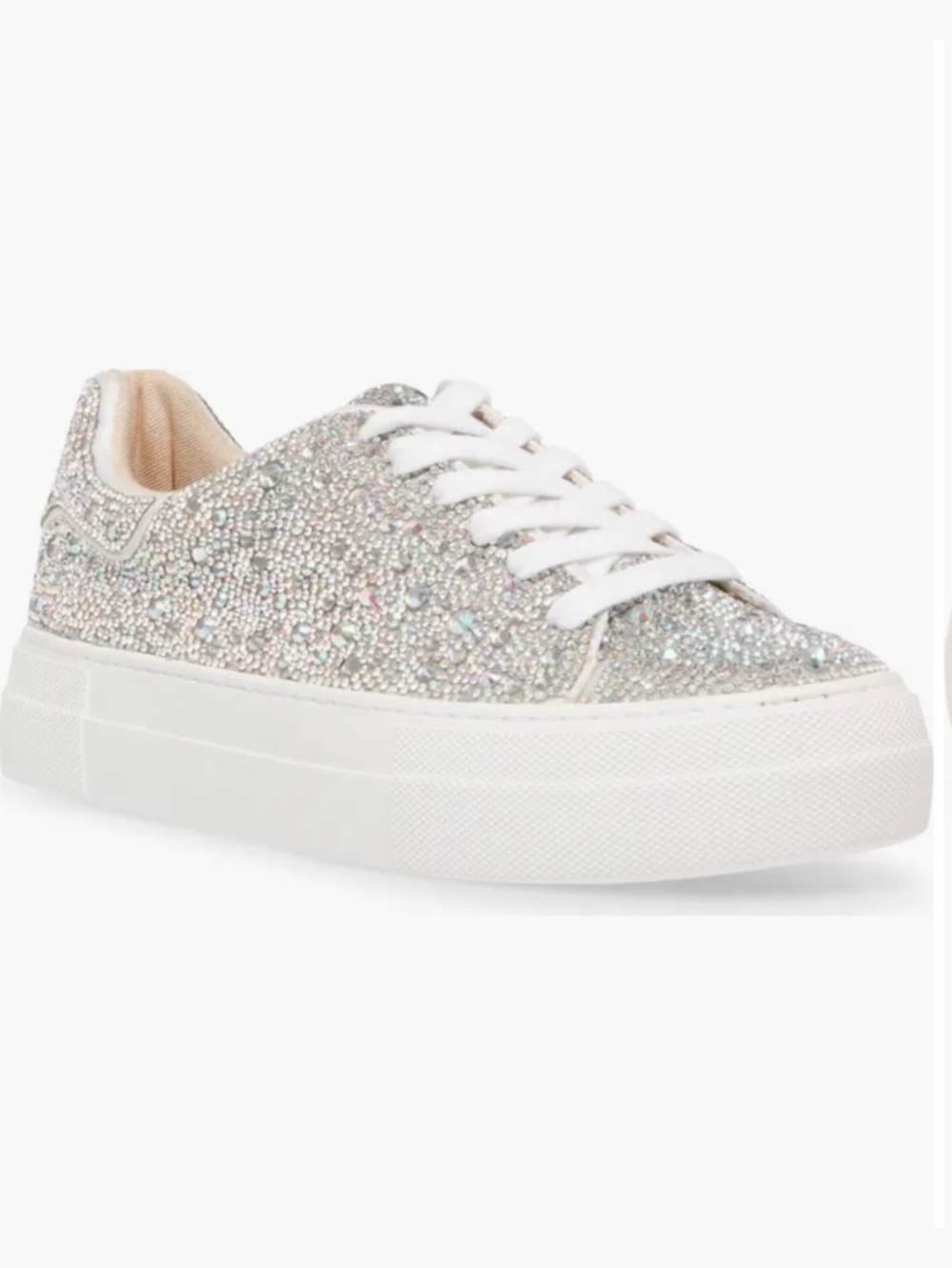 Betsey Johnson Sidny Crystal Pave Platform Sneaker size 7